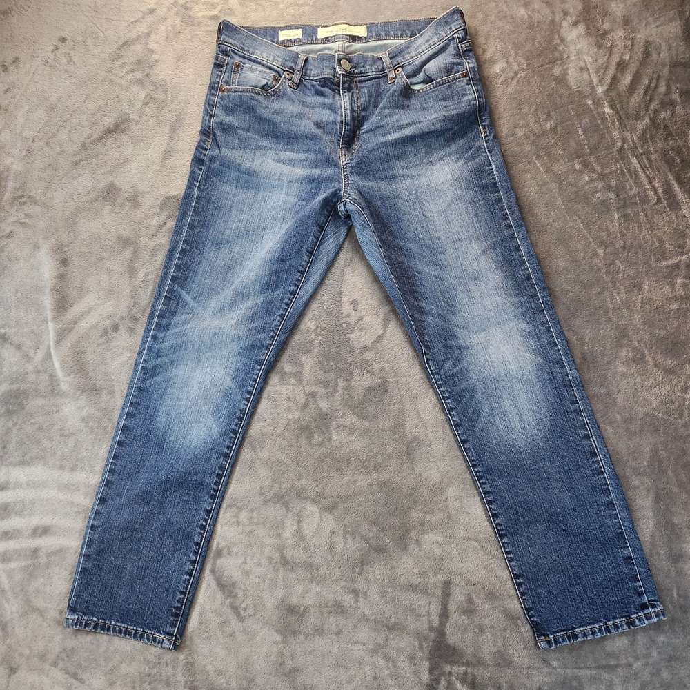 Gap 1969 Jeans Womens 29 Blue Salvage Selvedge Best Girlfriend Relaxed Taper